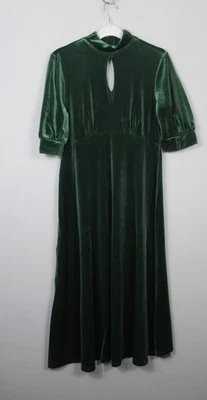 Seasalt Women's Four Lanes Velvet Empire Line Midi Dress Evergreen Size 10 - 22 - Image 1 of 4