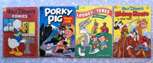Lote de cómics Dell Edad de Oro 1950 Mickey Mouse Porky Pig Donald Duck Looney Tunes - Imagen 1 de 14