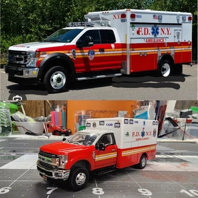 Ambulancia Kitbash Ford F-350 Fdny 1/64 Foto 1 de 4