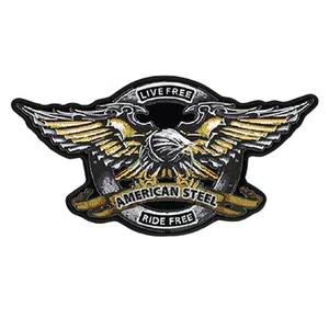 Iron Eagle Live Free bestickt 11,0 x 5,5 Zoll Biker Rückenaufnäher - Bild 1 von 1