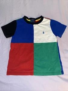 Polo Ralph Lauren T Shirt Size Youth 4/4T Color Block Cotton Short Sleeve - Picture 1 of 6