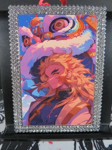 Kyojuro Rengoku Diamond Card Demon Slayer Thick Metal Silver Dragon New Year - Picture 1 of 4