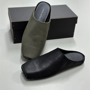 Uma Wang Slippers Handmade, Flats, Women's Leather Retro Square Head, Cowhide - Picture 1 of 25