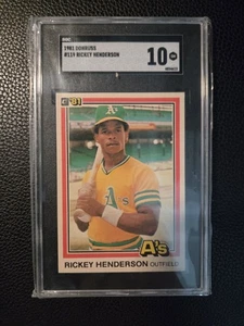 1981 Donruss #119 Rickey Henderson 2nd Year SGC 10 GM - Bild 1 von 2