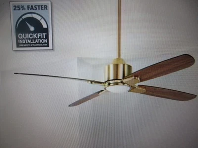 Hampton Bay Chelia 56 in. Indoor Gold LED Ceiling Fan with Reversible Blades - Image 1 of 4