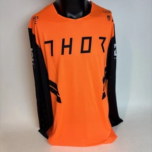 New Thor Men's Prime Jersey Hero Black/ Fluorescent Orange Extra Large XL MX BMX - Picture 1 of 9