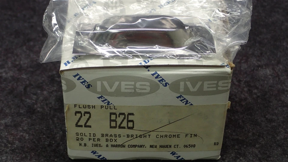 (Lote de 2) IVES 22-B26 TIRADOR EMPOTRADO, LATÓN MACIZO con Acabado Cromo Pulido G11 Foto 1 de 3