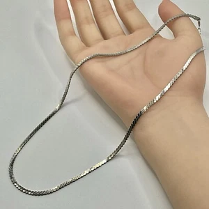 QVC Italian Herringbone 18” Necklace - .925 Sterling Silver - NOS - Picture 1 of 5