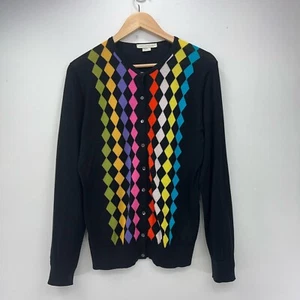 John Smedley Strickjacke Damen groß schwarz Knopf Sea Island Baumwolle - Bild 1 von 14