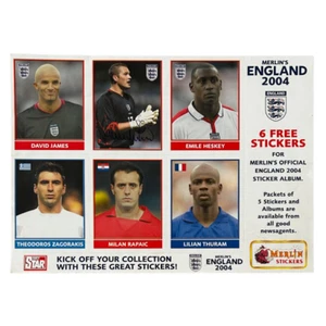 Merlin's Official England 2004 Sticker Collection - STICKER SHEET Daily Star #5 - Picture 1 of 1