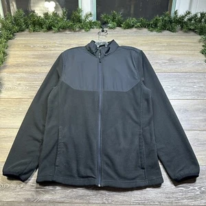 Athletic Works Jacket Size Medium Black Full Zip Windbreaker Fleece Coat Mens - Picture 1 of 17