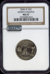 2006-D North Dakota Quarter NGC MS67 Business Quality - Picture 1 of 2