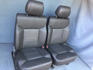 2009 2008 Hummer H2 Front Seats Ebony Black Leather - Picture 1 of 8