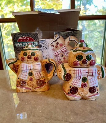 Crema de pan de jengibre, azúcar y crema vacaciones de Navidad vintage Foto 1 de 4