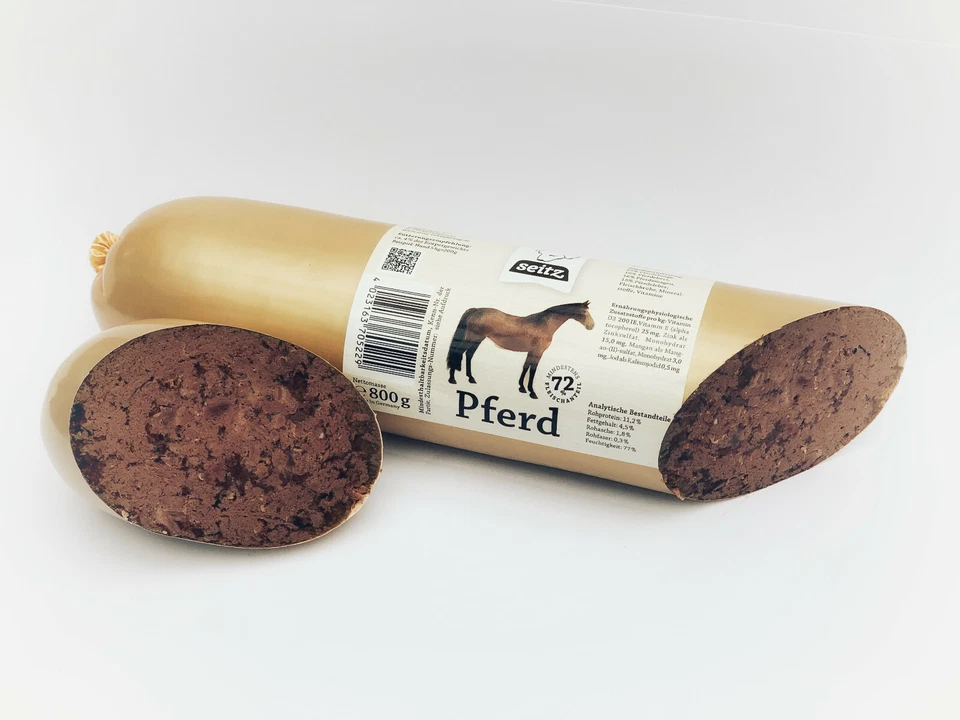 Hundewurst Pferd 800g, Hundefutter, Seitz, Hundevollnahrung - Bild 1 von 1