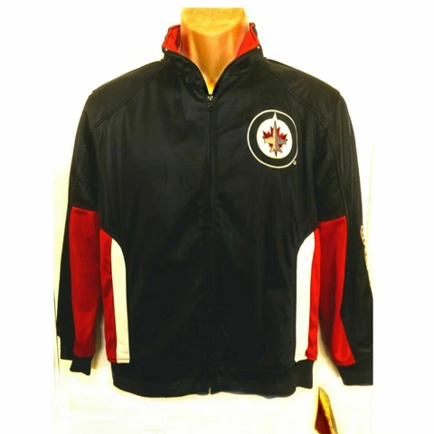 Winnipeg Jets NHL Jacket Childs Large - 36 Inch Chest  Navy Blue w/ Red Trim NWT Cover