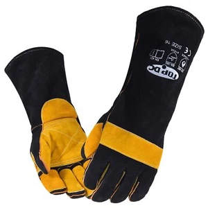 Welding Gloves 16 Inches Fire/Heat Resistant Leather for MigTigStickForgeBbq - Picture 1 of 7