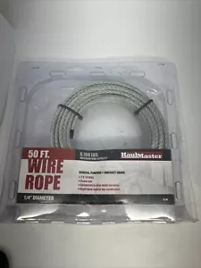 HaulMaster 50ft length 1/4" Diameter 6,160# Max Load Wire Rope - Foto 1 di 8