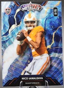 Nico Iamaleava/15 2023 Wild Card Metallix 1st Card RC Blue Wave Tennessee Vols - Imagen 1 de 2