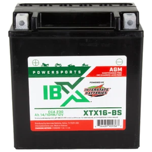 Interstate Batteries YTX16-BS 12V 14Ah ATV/Motorcycle/Scooter Powersport Battery - Picture 1 of 5