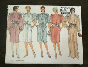 Abito blouson Vogue Basic Design vintage anni 80 vestibilità molto ampia ginocchio sera tg 12 - Foto 1 di 6