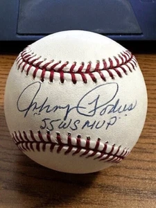 JOHNNY PODRES 2 SIGNED AUTOGRAPHED OML BASEBALL! Dodgers, Tigers! "55 WS MVP"! - Picture 1 of 2