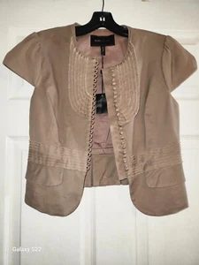 BCBG MaxAzria Cropped Peplum Cap Sleeve Blazer Jacket Size S - Picture 1 of 3