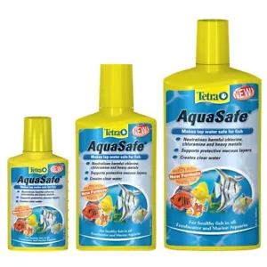 Tetra Aquasafe Aquarium Tap Safe Water Conditioner Dechlore Chlorine Remover - Picture 1 of 6