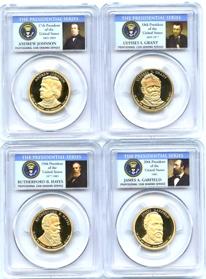 🔥 2011 S Presidential Dollar Set PCGS PR69DCAM Grant Hays Garfield Johnson - Image 1 of 2