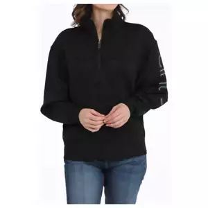 MAK7907001 Cinch Damen Quarter Zip Pullover - Schwarz NEU - Bild 1 von 8