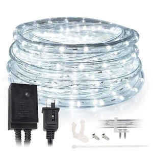 Cool White 1/2" LED Rope 25ft Flexible X'mas Outdoor Lighting Static/Mode Extend - Picture 1 of 13