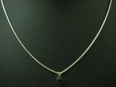 925 Argento Sterling Collana Pendente con Onice Ricoperto / Vero - Immagine 1 di 3