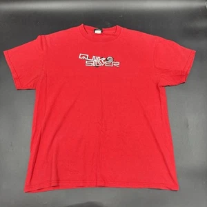 Y2K Quiksilver Surfer Skater Red T Shirt Men’s Size L Black Tag Double Sided - Picture 1 of 6