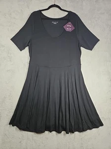 Ava & Viv Women's Black Elbow Sleeve Flared Midi Dress Size XXL (17) - Picture 1 of 12