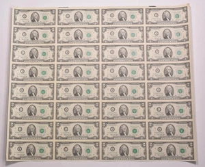 Lot (32) 1976 $2 Minneapolis MN FRN Green Seal Uncut Sheet *8161 - Picture 1 of 7