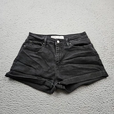 Pantalones cortos Levis para mujer 8 negros Jean Cutoff Foto 1 de 4