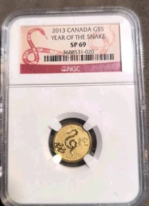 2013 Kanada Gold 5 $ Year Of The Snake SP69 - Bild 1 von 4