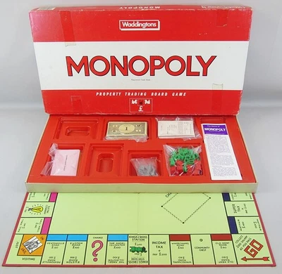 Vintage Monopoly Board Game Original Classic 1980's Parker Bros Waddingtons - Image 1 of 4