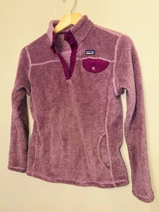Girls Patagonia Jacket Purple 12 Re-tool Snap Fleece - Picture 1 of 3