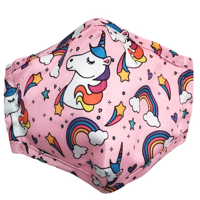 Youth Face Mask Lined Adjustable Rainbow Unicorn Cheetah Leopard Day Care School - Image 1 of 4