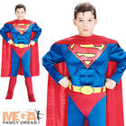 Muscle Superman Boys Fancy Dress Deluxe Superhero Kids Costume Child Outfit 3-10