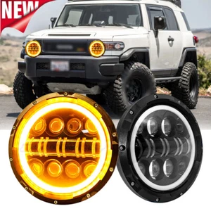 For FJ Cruiser 2007-2014 Pair 7 inch Round Headlights Combo Hi/Low Beam DRL - Bild 1 von 14