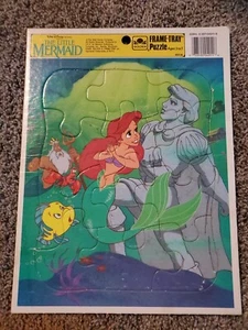 Vintage Walt Disney Pictures The Little Mermaid Golden Frame Tray Puzzle 4911A A - Picture 1 of 4