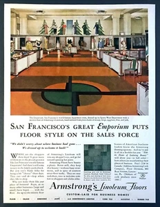 1932 San Francisco The Emporium Department Store art Armstrong Floors print ad - Picture 1 of 1