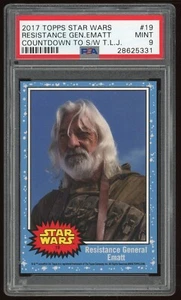 2017 Topps Countdown to Star Wars The Last Jedi #19 General Ematt PSA 9 - Imagen 1 de 3