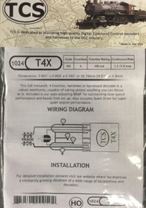 Train Control Systems TCS 1024 T4X 4 Function DCC Decoder - $5 Offer - Picture 1 of 3