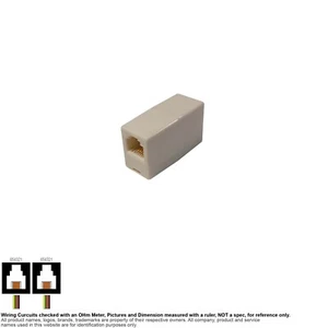 Adapter RJ 11 RJ11 6P4C 4 Pin Phone Cord Telephone Line Extension Coupler 74147B - Picture 1 of 2