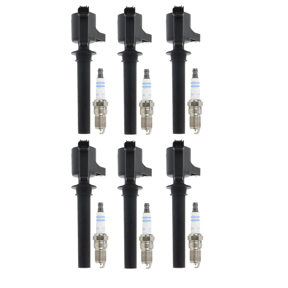 Bosch 6 Ignition Coils & 6 Platinum Spark Plugs Kit For Ford Mercury 3.0 V6 - Image 1 of 1