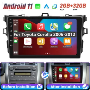 For Toyota Corolla 2006-2012 Apple Carplay Android 11 Car Stereo GPS Radio 2+32G - Picture 1 of 12