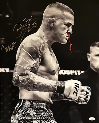 Dustin Poirier autographed inscribed 16x20 photo UFC JSA COA The Diamond - Image 1 of 2